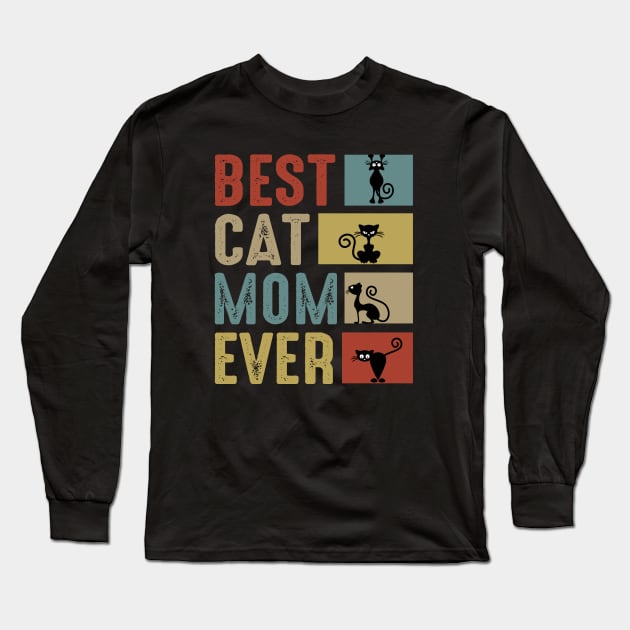 Best Cat Mom Ever Long Sleeve T-Shirt by Alema Art